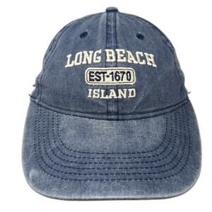 Kaufman Baseball Cap Blue One Size Long Beach Island Est 1670 Slideback Hat